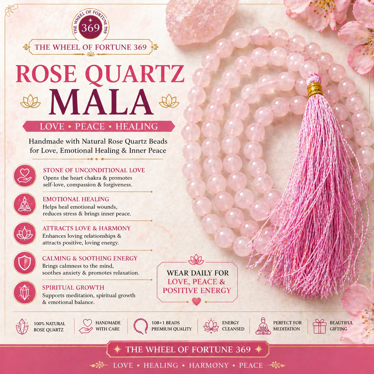 Rose Quartz Mala