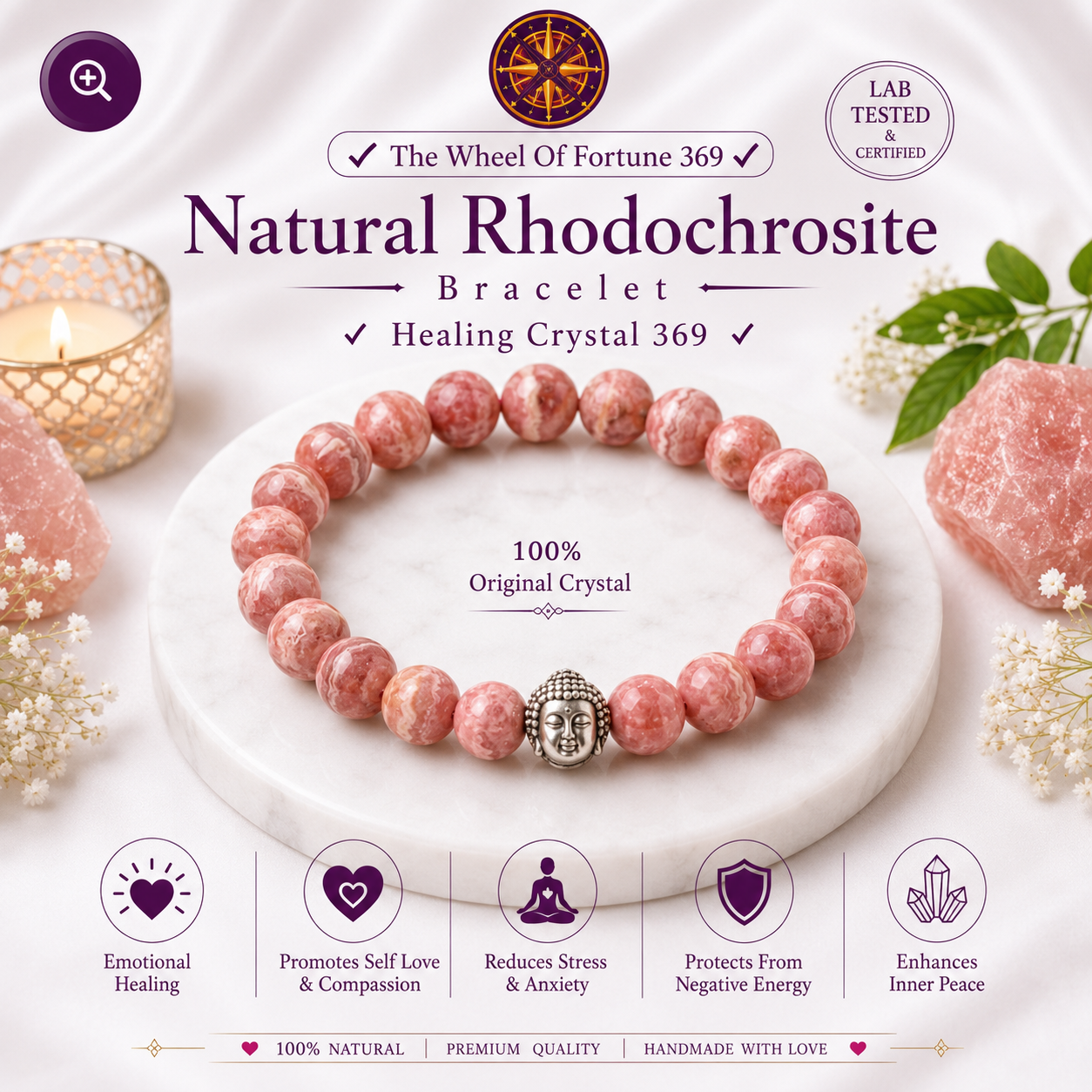 Feel Emotionally Attached to Someone and Find It Difficult to Move Forward?
Emotional Healing Bracelet (Natural Rhodochrosite)