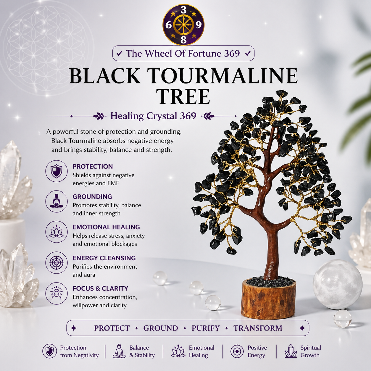 Black Tourmaline Tree Strong Protection