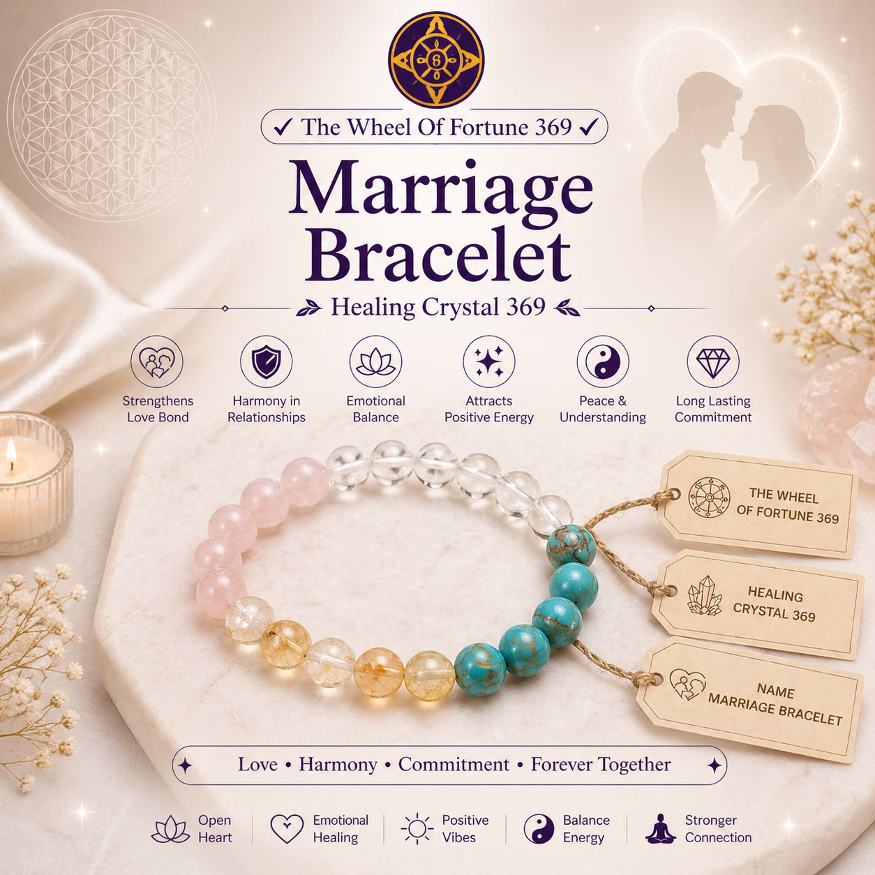 MARRIGE, LUCK AND LOVE ENERGY BRACELET