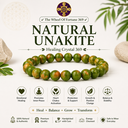 Natural Unakite Bracelet – Emotional Healing | Heart Chakra | Relationship Support